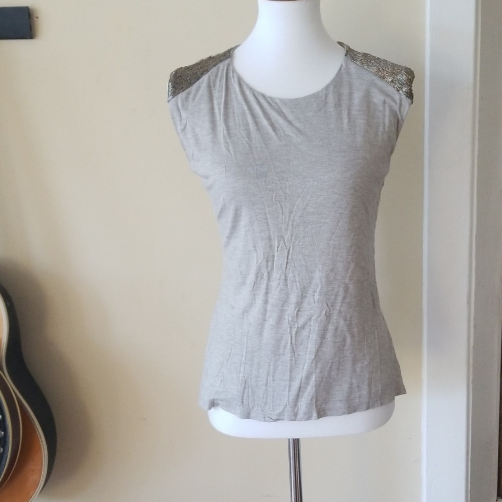 Lauren Ralph Lauren beaded sleeveless top.